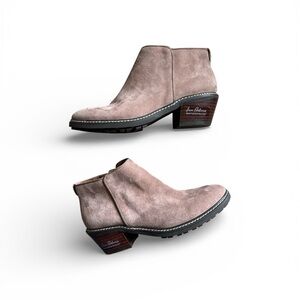 Sam Edelman Pryce Dusty Pink Suede Leather Ankle Booties- Wateroroof